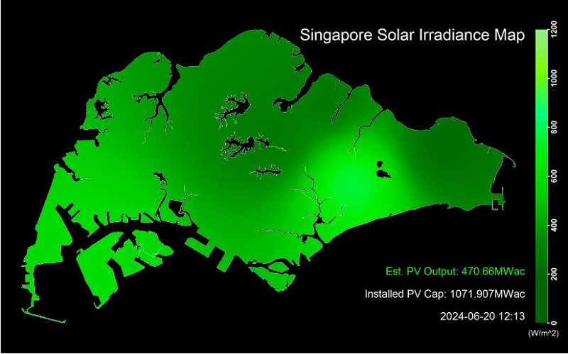 Image of a solar irradiance map